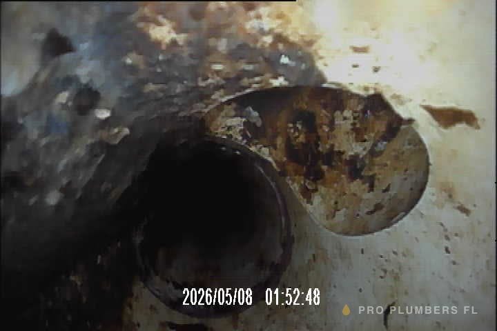 Sewer camera inspection frame — pipe interior — Tampa Bay, FL