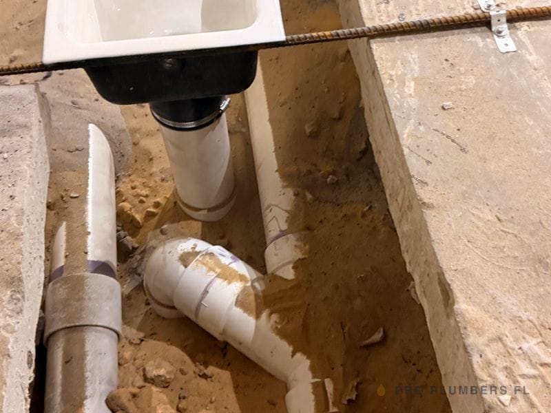 Commercial floor sink rough-in — West Palm Beach, FL
