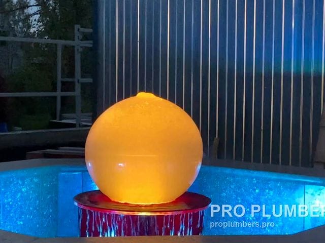 Floating sphere fountain — built abroad, portfolio