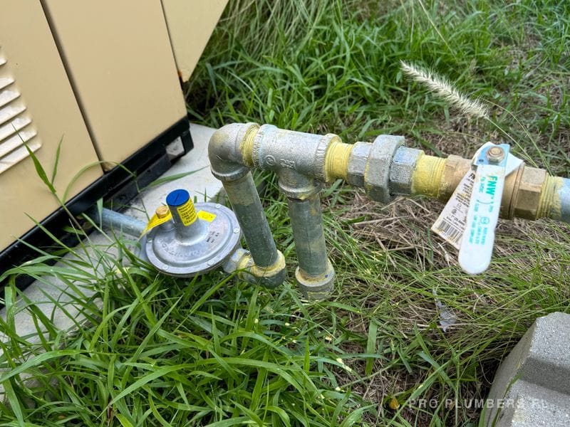 Gas line and regulator for a standby generator — Pinellas Park, FL