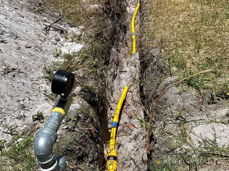 Underground gas line installation with pressure gauge — St. Petersburg, FL