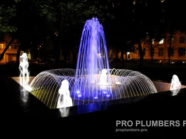Illuminated fountain — built abroad, portfolio