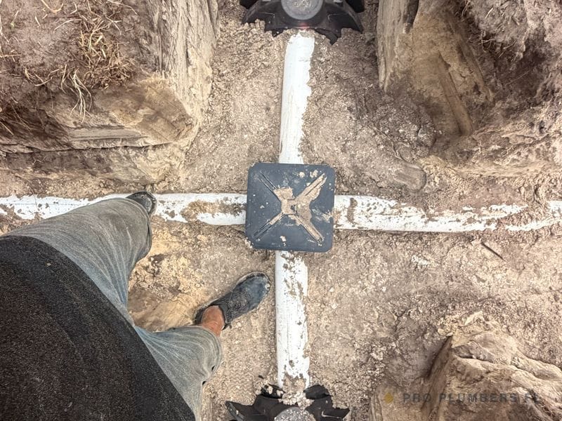 Distribution box connecting drainfield chamber runs — Land O' Lakes, FL