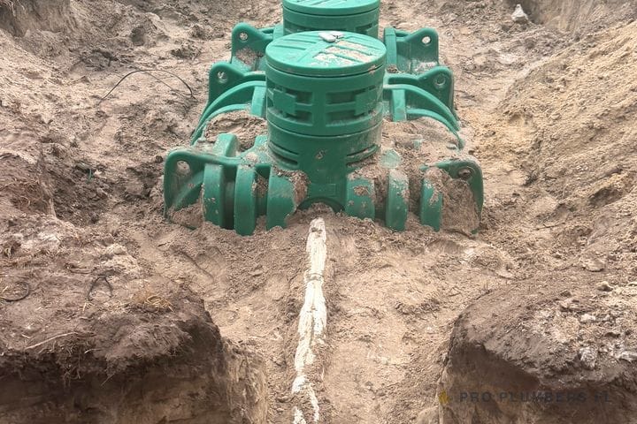 Septic system: tank, distribution line and D-box — Land O' Lakes, FL