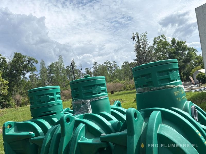 New septic tanks staged for installation — Land O' Lakes, FL
