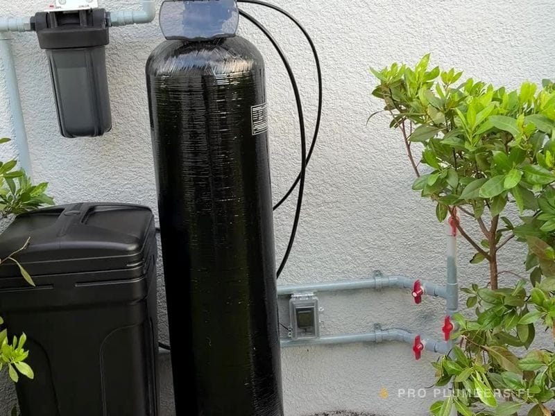 Water softener installed outdoors — Tampa Bay area