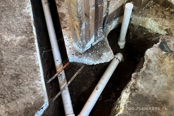 Under-slab water and drain line replacement — Tampa, FL