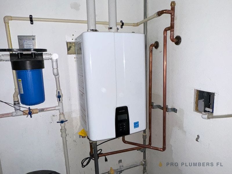 Tankless water heater with whole-home filter — Largo, FL